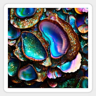 Glittery Colorful Clam And Shell Texture Magnet